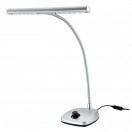 K&M 12298 LED Piano Lamp, Silver, UK Plug