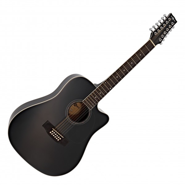 Dreadnought 12 String Acoustic Guitar by Gear4music, Black