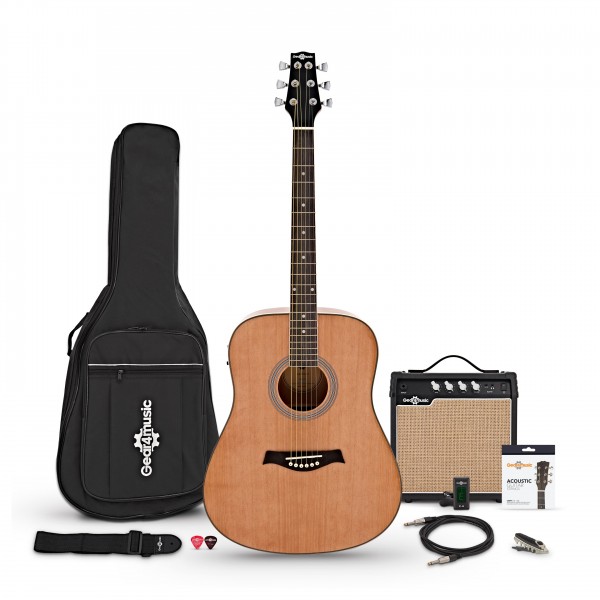 Dreadnought Electro Acoustic Guitar + 15W Amp Pack