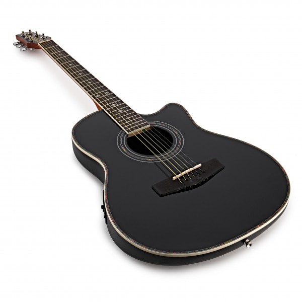 Roundback Electro Acoustic Guitar, Black + Complete Pack