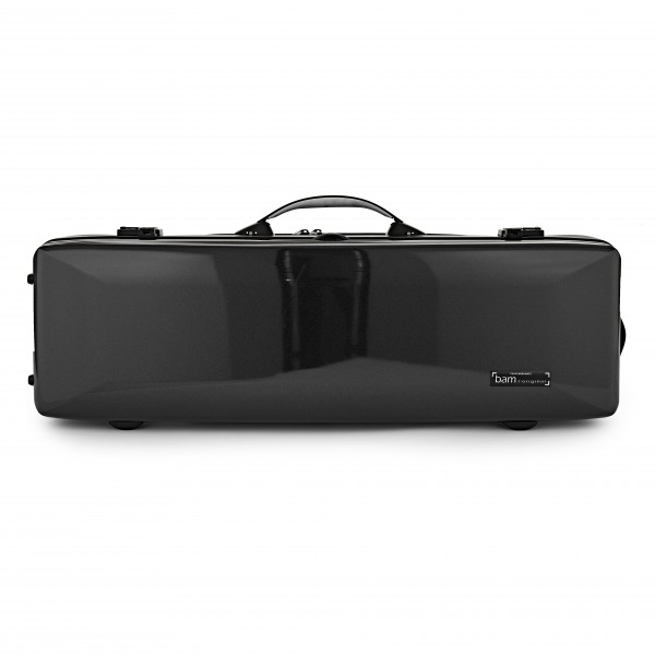 BAM Supreme Hightech Oblong Violin Case, Black with Silver Handle