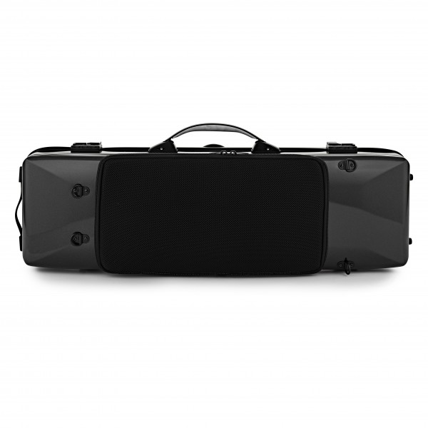 BAM Supreme Hightech Oblong Violin Case, Black with Silver Handle