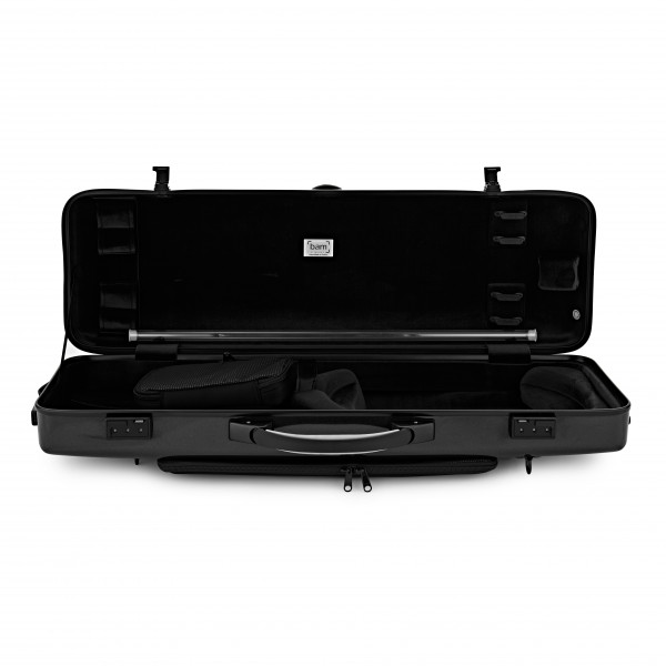 BAM Supreme Hightech Oblong Violin Case, Black with Silver Handle