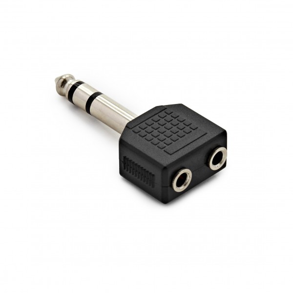 Electrovision 6.35mm Stereo Male/2x3.5mm Stereo Female Adaptor