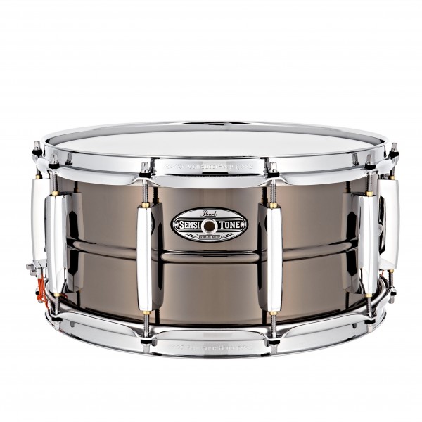 Pearl Sensitone Heritage 14" x 6.5" Brass Snare Drum, Black Chrome