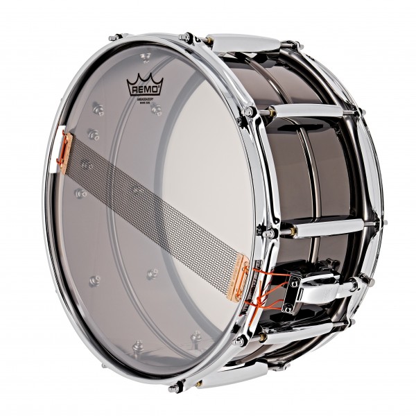 Pearl Sensitone Heritage 14" x 6.5" Brass Snare Drum, Black Chrome