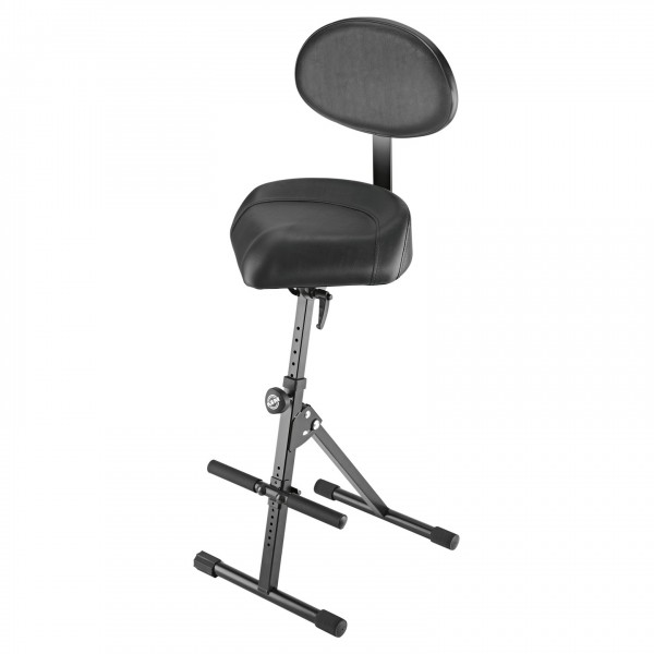 K&M 14050 Stool with Backrest, Faux Leather - Front View