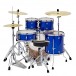 Pearl Export 20'' Fusion Drum Kit w/Stool and Sticks, Voltage Blue