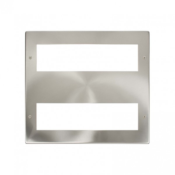 Click New Media Satin Chrome 16 Module Front Plate