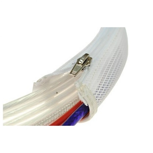 Fisual Expandable Zip Up Cable Tidy White 1m