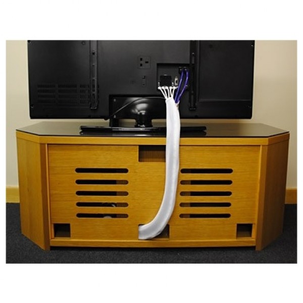 Fisual Expandable Zip Up Cable Tidy White 1m