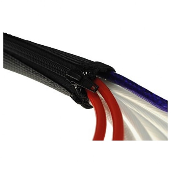 Fisual Expandable Zip Up Cable Tidy Black 1m