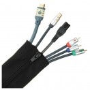 Fisual Zip Cable Tidy Wrap 50mm Diameter Black 2m