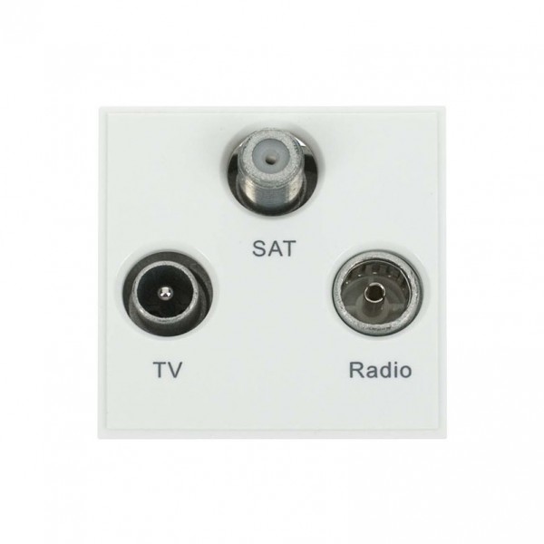 Click New Media White Triplex TV Radio And Satellite Module