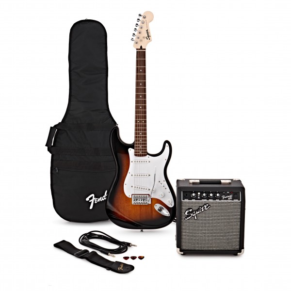 Squier Stratocaster Pack, Brown Sunburst