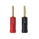 QED Screwloc Forte Plastic 4mm Gold Plated Banana Plugs (Pair)