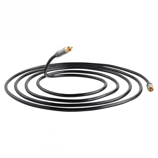 QED Performance Subwoofer Cable 6 Meters - Dual Shielded With Gold RCA Connectors
