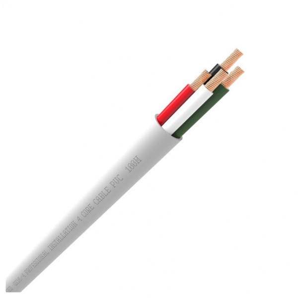 QED QX16/4 Flame Retardant PVC White Speaker Cable 100m Box