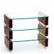 Custom Design Milan 6 Walnut / Clear Glass 3 Shelf Hi-Fi Rack