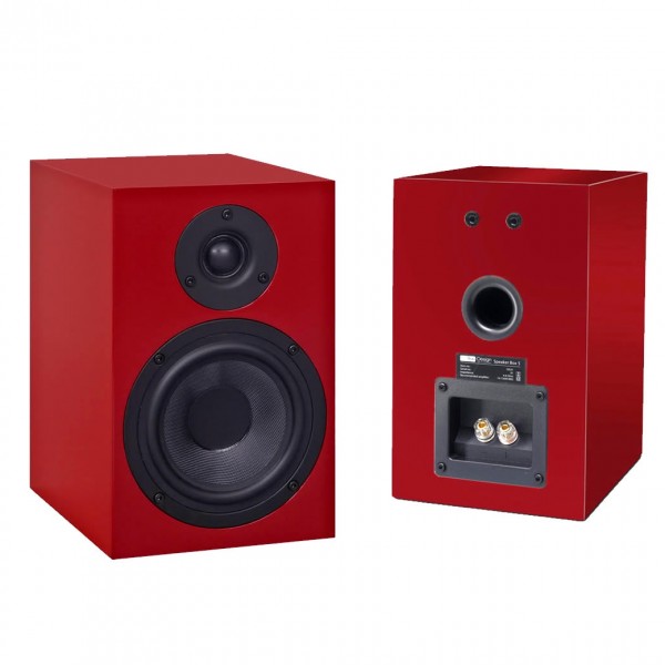 Pro-Ject Speaker Box Passive Bookshelf Speakers (Pair), Gloss Red