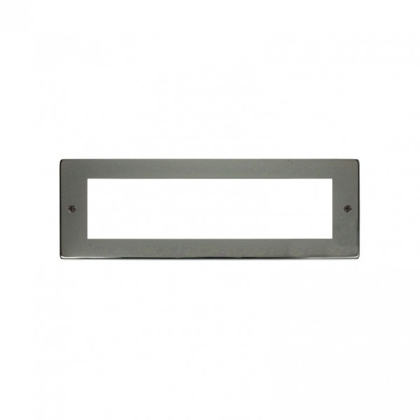 Click New Media Black Nickel 8 Module Front Plate With Yoke