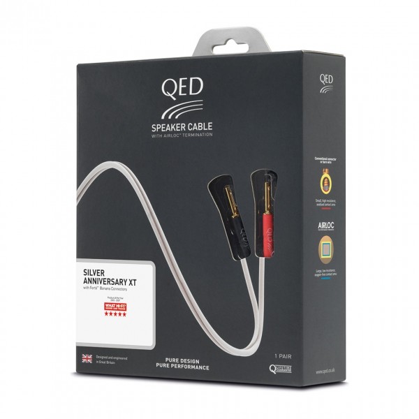 QED Pre-Terminated Silver Anniversary XT Speaker Cable Pair 2m