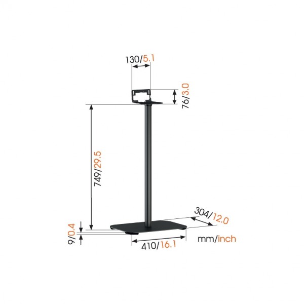 Vogels SOUND 3305 White Universal Speaker Floorstand (Single)