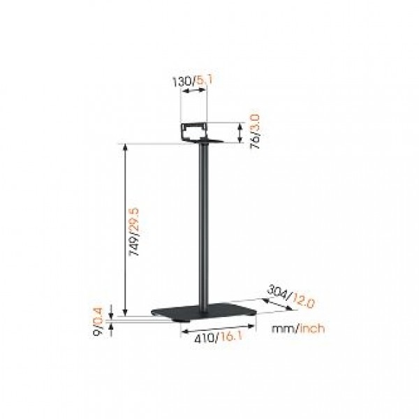 Vogels SOUND 3305 Black Universal Speaker Floor Stand (Single)