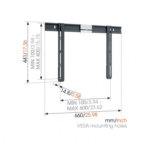 Vogels THIN 505 Black Extra Thin LED TV (up to 65")  Wall Bracket