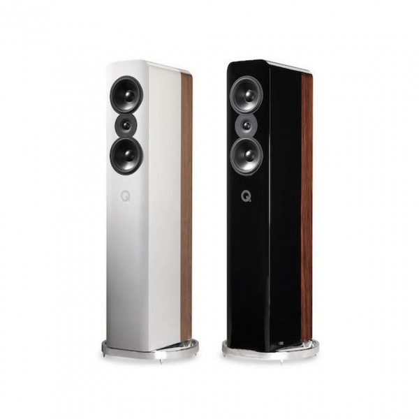 Q Acoustics Concept 500 Gloss White / Light Oak Floorstanding Speakers (Pair)