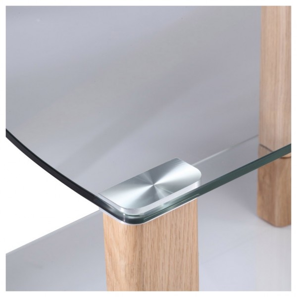 Alphason Century ADCE1500 Light Oak / Clear Glass TV (up to 65") Stand