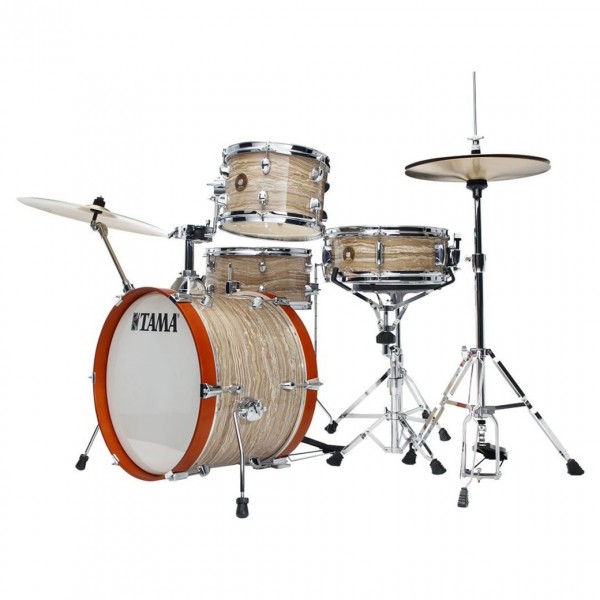 Tama Club-Jam Shell Pack w/ Cymbal Holder, Cream Marble Wrap - Side
