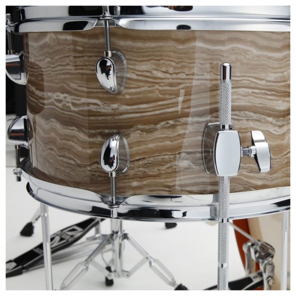 Tama Club-Jam Shell Pack w/ Cymbal Holder, Cream Marble Wrap - Close up
