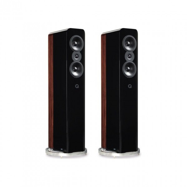 Q Acoustics Concept 500 Gloss Black / Rosewood Floorstanding Speakers (Pair)