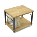 Atacama Apollo Storm 6 Two-Shelf Vinyl Storage Module, Natural Oak / Black Legs