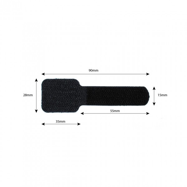 Fisual Adhesive Cable Ties Black 10 Pack