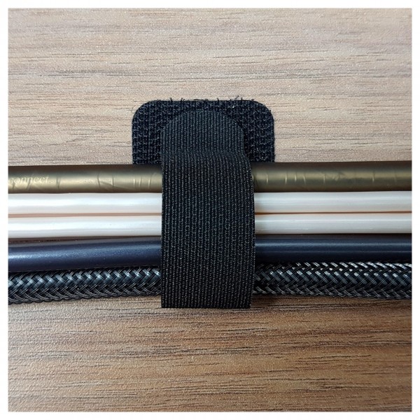 Fisual Adhesive Cable Ties Black 10 Pack