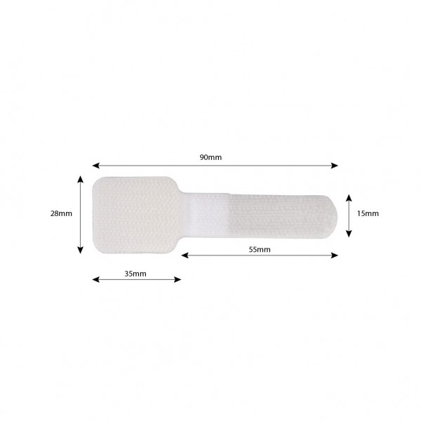 Fisual Adhesive Cable Ties White 10 Pack