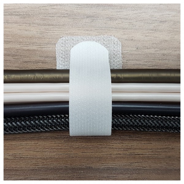 Fisual Adhesive Cable Ties White 10 Pack