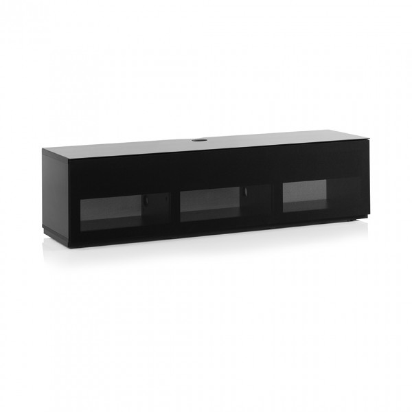 Spitfire Design Studio AV1650T Black  TV Cabinet w/ Black Textile Door