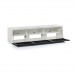 Spitfire Design Studio AV1650T White  TV Cabinet w/ Black Textile Door