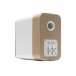 Q Acoustics Concept 300 Gloss White / Oak Bookshelf Speakers (Pair) w/ Tripod Speaker Stands