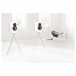 Q Acoustics Concept 300 Gloss White / Oak Bookshelf Speakers (Pair) w/ Tripod Speaker Stands