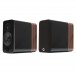 Q Acoustics Concept 300 Gloss Black / Rosewood Bookshelf Speakers (Pair) w/ Tripod Speaker Stands