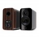 Q Acoustics Concept 300 Gloss Black / Rosewood Bookshelf Speakers (Pair) w/ Tripod Speaker Stands