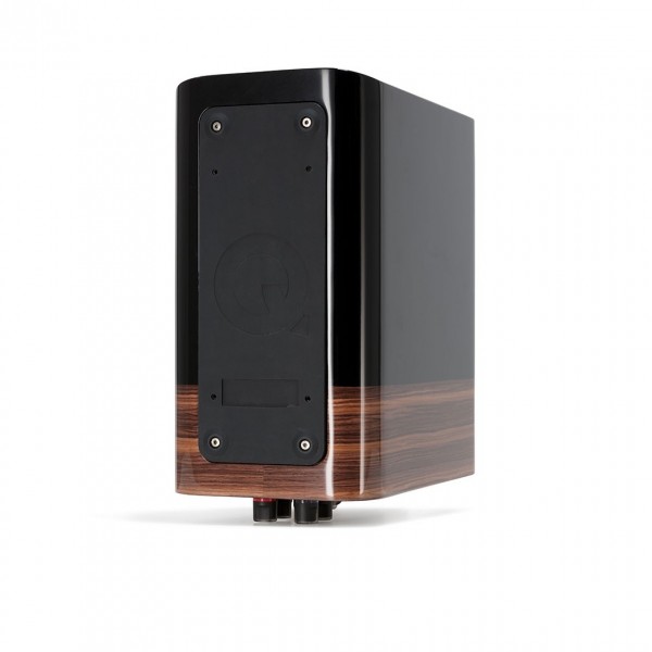 Q Acoustics Concept 300 Gloss Black / Rosewood Bookshelf Speakers (Pair) w/ Tripod Speaker Stands