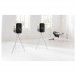 Q Acoustics Concept 300 Gloss Black / Rosewood Bookshelf Speakers (Pair) w/ Tripod Speaker Stands