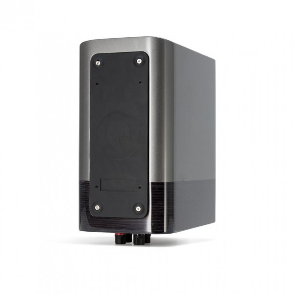 Q Acoustics Concept 300 Silver / Ebony Bookshelf Speakers (Pair) w/ Tripod Speaker Stands