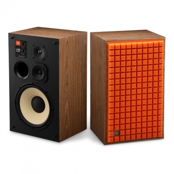 JBL L100 Classic Orange 3-Way Stand Mount Speakers (Pair)