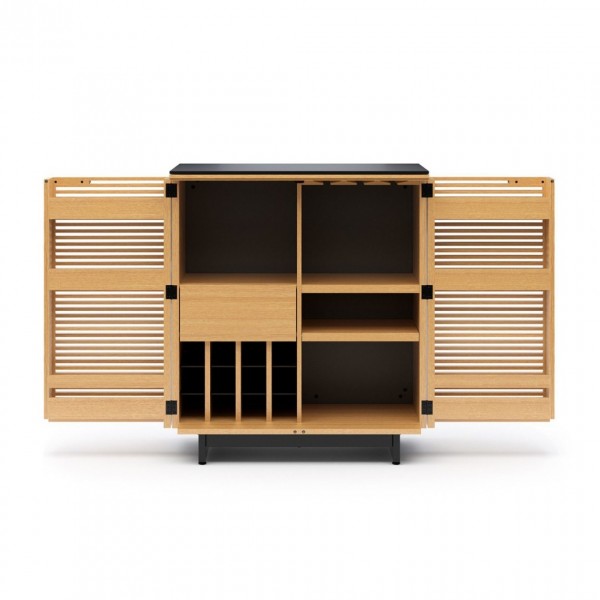 BDI Corridor 5620 White Oak Home Bar Cabinet